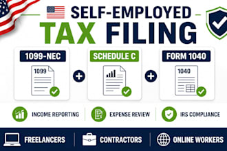 help US freelancer report self employment income form 1040, 1099 nec, schedule c
