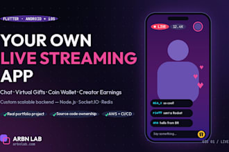 develop a live streaming app in flutter with chat, gifts and agora