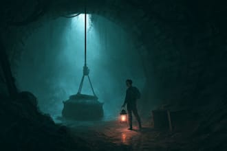 create a dark, horror, underground art illustration