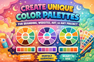 create unique color palettes for branding, websites, art, or any project