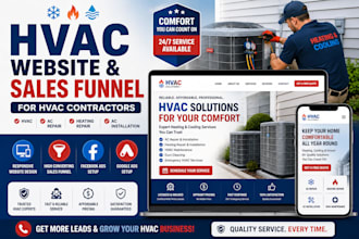 build hvac ac repair hvac contractor website and sales funnel
