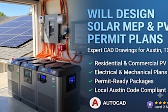 design solar pv permit plans and autocad drawings for austin usa