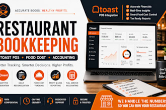 do restaurant bookkeeping, toast pos, food cost analysis