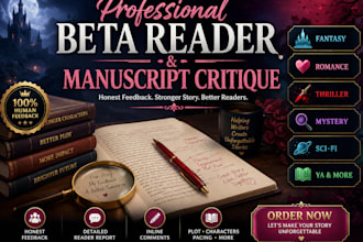 beta read and critique your fantasy fiction manuscript