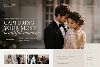 design a fast loading photography portfolio website booking website