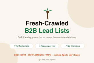 build a fresh crawled, verified b2b lead list with emails