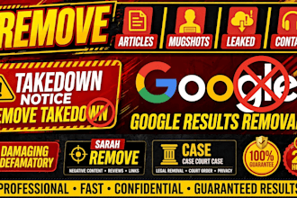 deindex defamatory google links, court cases, negative links, news articles