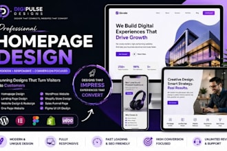 do a modern homepage, landing page, website design and homepage redesign