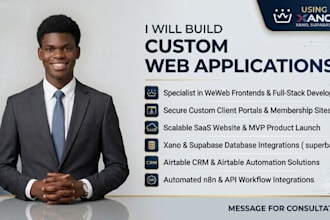 be your weweb developer convert webflow bubble adalo xano supabase saas web app