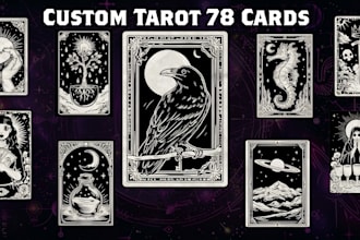 design art nouveau tarot cards illustration, oracle cards, card game, tarot deck