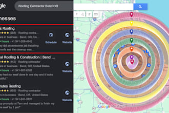 create a google maps radius map for gbp ranking