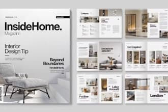 design furniture product catalog or lookbook for home decor or real estate brand