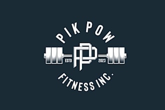design physical fitness gym theme logo