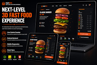 build an interactive fast food website with live customizer