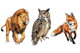 do vector design of characters, animals and people