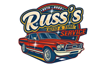design monogram automotive tire service logo