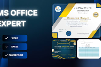 be your expert for ms word, excel data entry, and powerpoint presentation