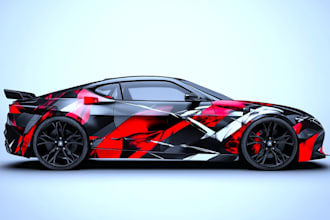 illustrate car wrap, truck wrap, van wrap design