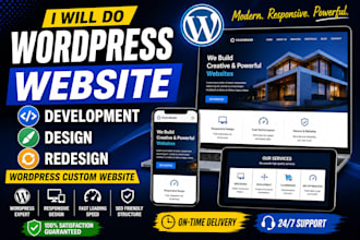 do wordpress website development, design or redesign wordpress custom website
