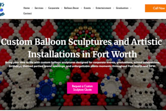 design wix balloon artist website balloon decor party entertainment website