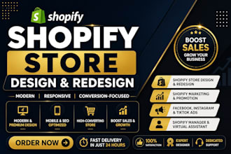 do shopify store design and redesign, shopify website redesign