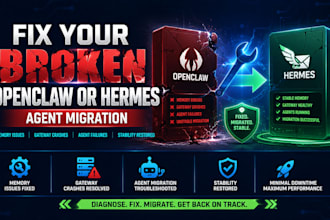 fix your broken openclaw or hermes agent, migration, memory, and gateway crashes
