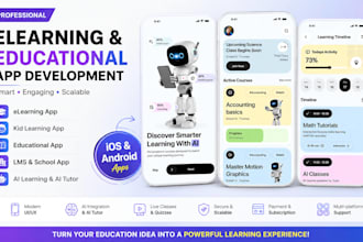 develop e learning app, kid learning app, educational app, lms app, ai learning