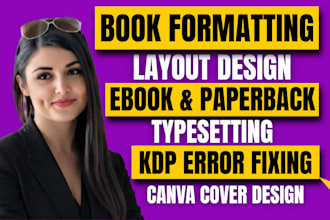 do book formatting, layout design, typesetting, and KDP cover design