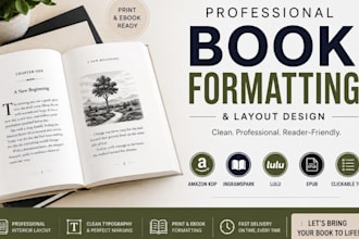do ebook layout, book formatting and amazon ebook formatting, kdp proofreading