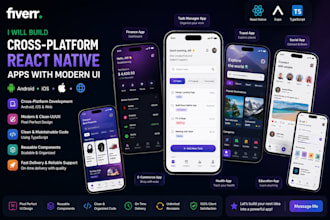 develop cross platform react native expo app UI or complete frontend