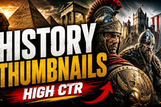 design high CTR history youtube thumbnails that get clicks