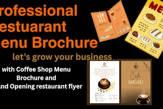 design a professional restaurant menu and cafe flyer