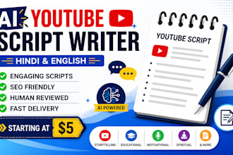 ai content writer youtube script writer  hindi translator