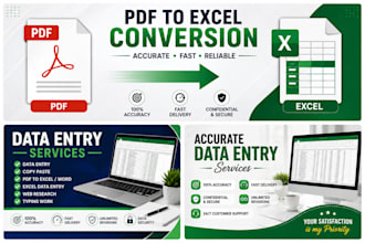 do accurate data entry, PDF to excel, excel data entry and copy typing