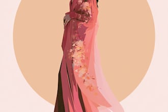 draw fashion and colorfull digital illustration
