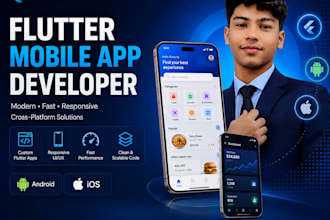 develop flutter mobile app with firebase for android and ios