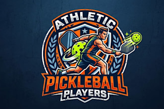 design an awesome athletic pickleball logo for player