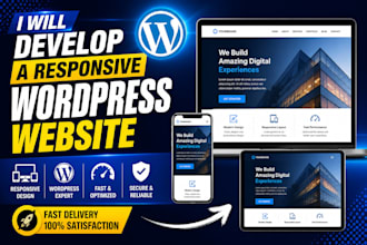 do wordpress website development, design or redesign wordpress custom website