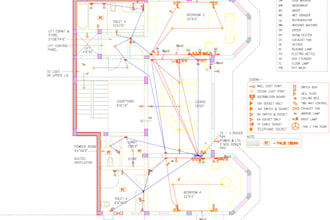 create interior design floor plan electrical layout and cctv design