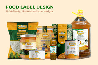 redesign, redraw, or recreate food label packaging for printing