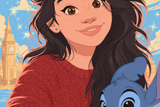 draw cartoon portrait in disney cartoon