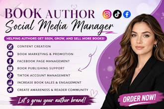 be your booktok author social media manager for book marketing