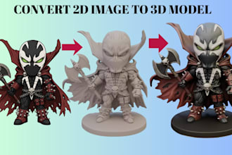 convert 2d to 3d character model image to 3d printable file action figure