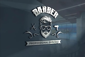 design minimal barber shop beauty salon logo