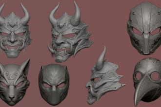 create 3d cosplay model mask 3d helmet cosplay armor and prop for 3d printing