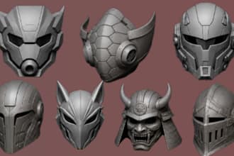create 3d cosplay model mask 3d helmet cosplay armor and prop for 3d printing