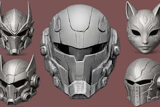 create 3d cosplay model mask 3d helmet cosplay armor and prop for 3d printing
