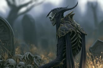 create dark fantasy horror character artwork