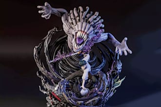 sculpt anime figures,diorama,manga statue,scene sculpt,3d printing,anime fan art