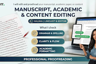 edit and proofread manuscript, academic paper, or content